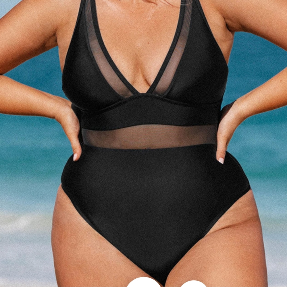 NWT Cupshe mesh panel 1 piece 1X